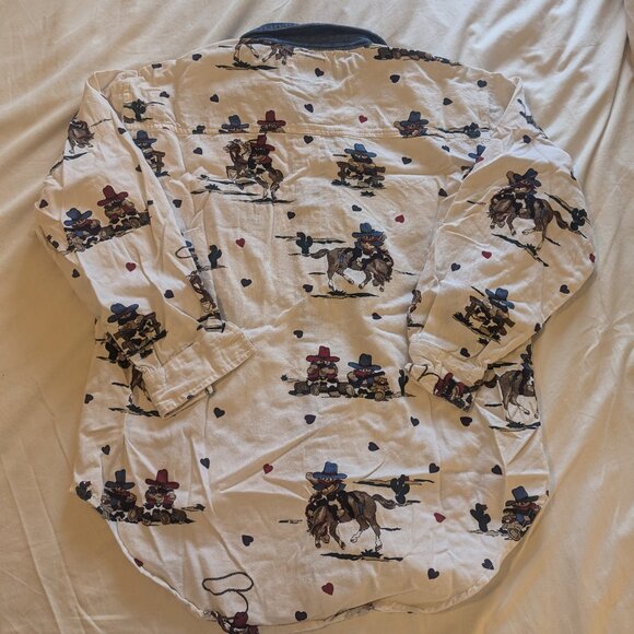Quizz Cowboy Teddy Bear Button Up Shirt - Picture 3 of 3